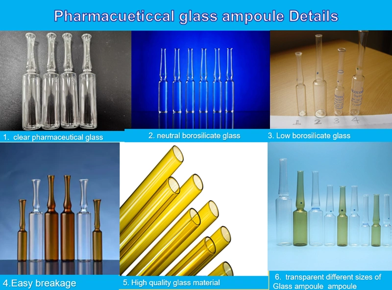 Medical Clear 2ml Low Borosilicate Glass Ampoule ISO 10ml Glass Ampoule Low Neutral Borosilicate Glass Ampoule for Injection